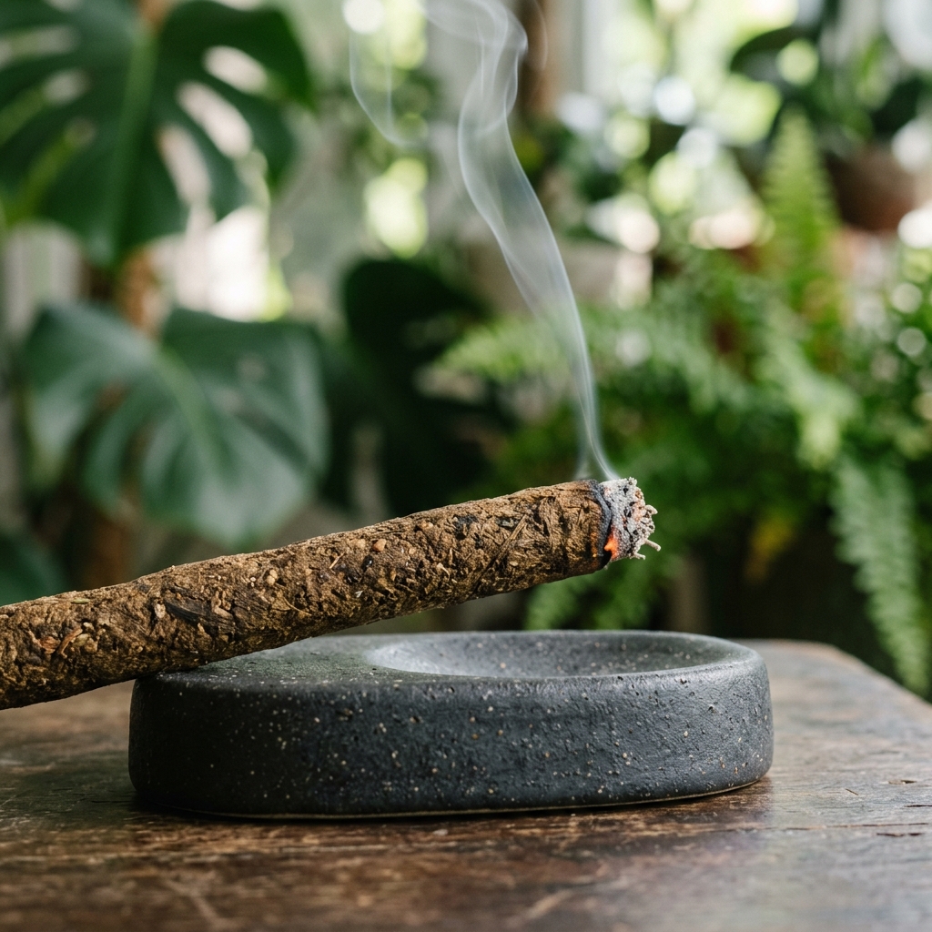 Detalle del palito de humo aromático
